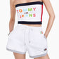 Tommy Jeans Women's Fused Logo Bandeau Top Red Size Large