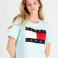 Tommy Jeans Women's Short Sleeve Flag Tee Dress Blue Size Small