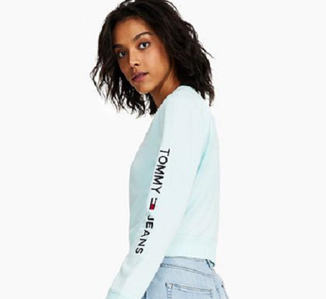 Tommy Jeans Women's Logo Sleeve Sweatshirt Blue Size X-Small