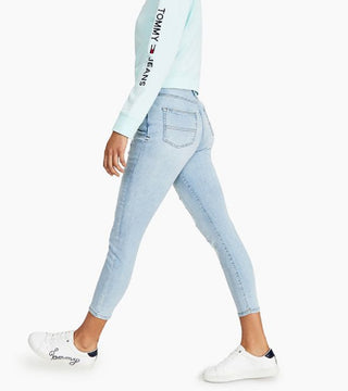 Tommy Jeans Women's Logo Sleeve Sweatshirt Blue Size X-Small