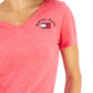 Tommy Jeans Women's Cotton V Neck Logo T-Shirt Red Size Large