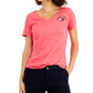 Tommy Jeans Women's Cotton V Neck Logo T-Shirt Red Size Large