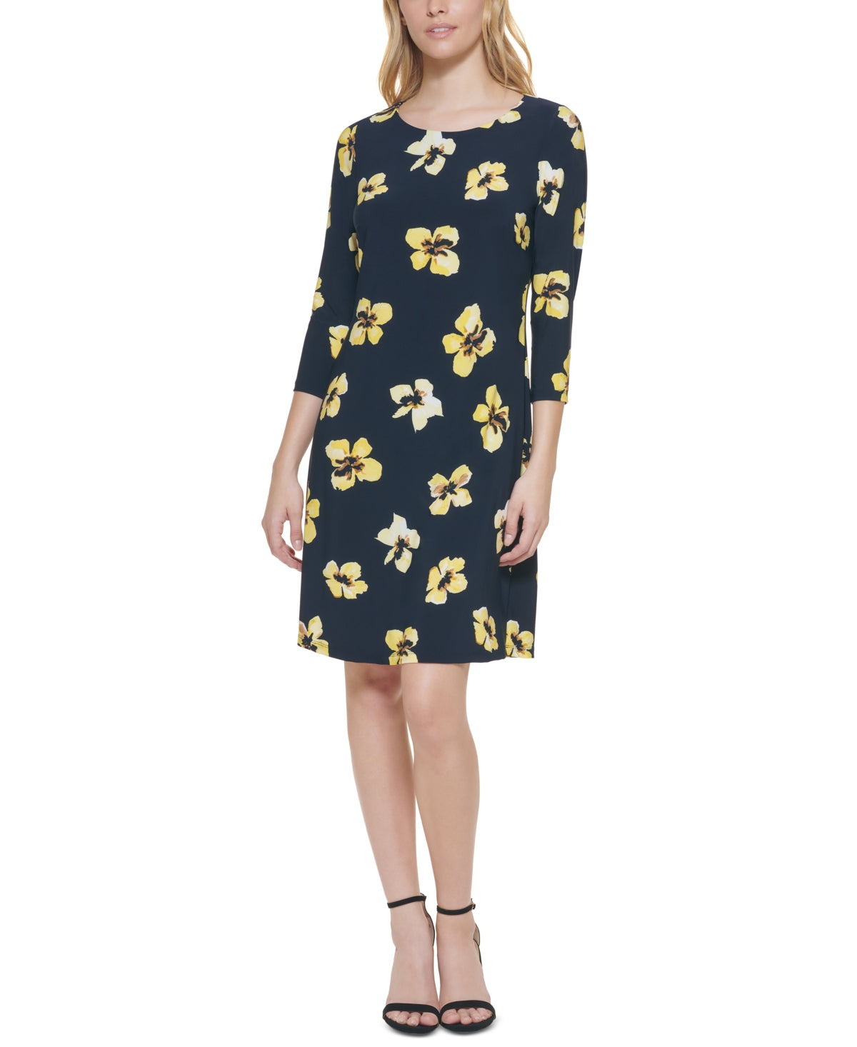 Tommy Hilfiger Women's Floral Print Shift Dress Blue Size 12