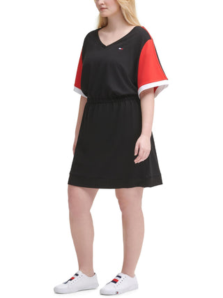 Tommy Hilfiger Women's Colorblocked Logo Sneaker Dress Black Size 2X