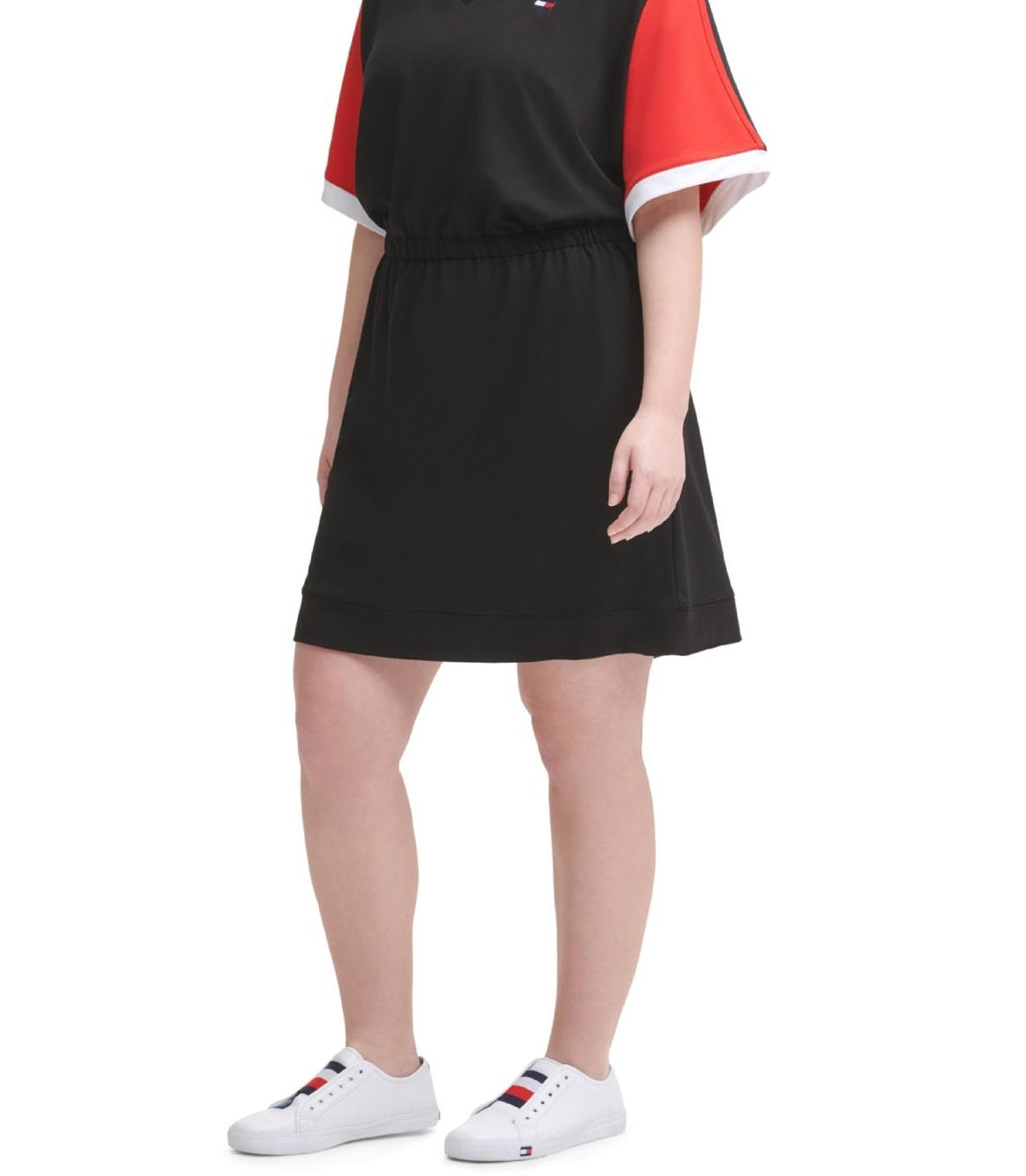 Tommy Hilfiger Women's Colorblocked Logo Sneaker Dress Black Size 2X