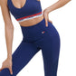Tommy Hilfiger Women's Strappy Logo Band Low Impact Sports Bra Blue Size Small