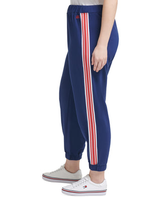 Tommy Hilfiger Women's Logo Terry Boyfriend Sweatpants Blue Size 3X