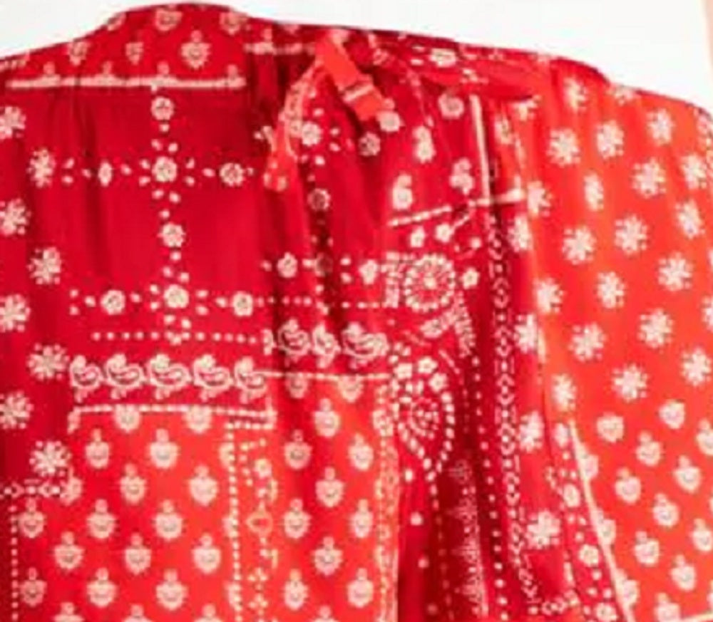 Tommy Jeans Women's Bandana Woven Paisley Dress Shorts Red Size Large