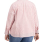 Tommy Hilfiger Women's Gingham Button Down Top Pink Size 2X