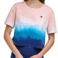 Tommy Hilfiger Women's Sport Cutout Back Ombre T-Shirt Blue Size XX-Large