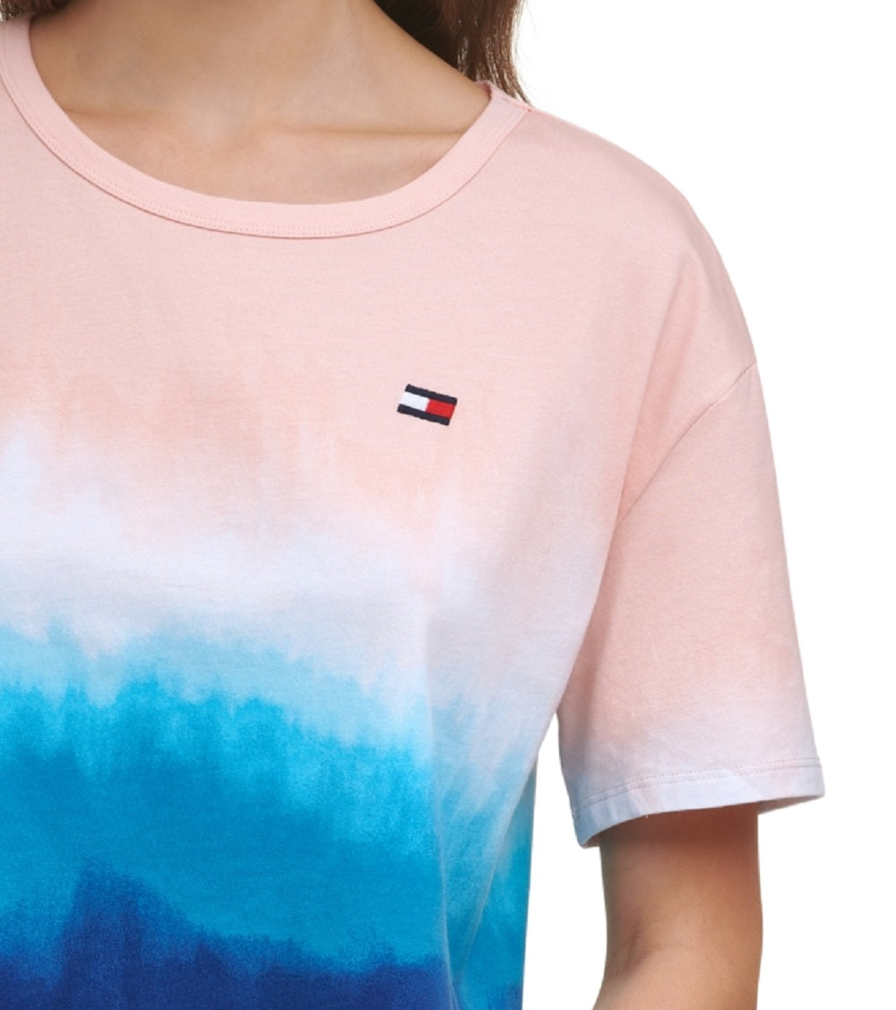 Tommy Hilfiger Women's Sport Cutout Back Ombre T-Shirt Blue Size XX-Large