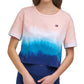 Tommy Hilfiger Women's Sport Cutout Back Ombre T-Shirt Blue Size XX-Large