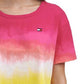 Tommy Hilfiger Women's Cutout Back Ombre T-Shirt Pink Size XX-Large