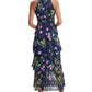 Tommy Hilfiger Women's Chiffon Tiered Halter Maxi Dress Blue Size 10