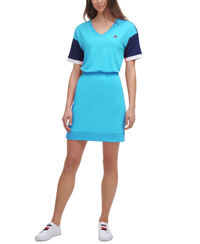 Tommy Hilfiger Women's Colorblocked Dress Blue Size X-Large