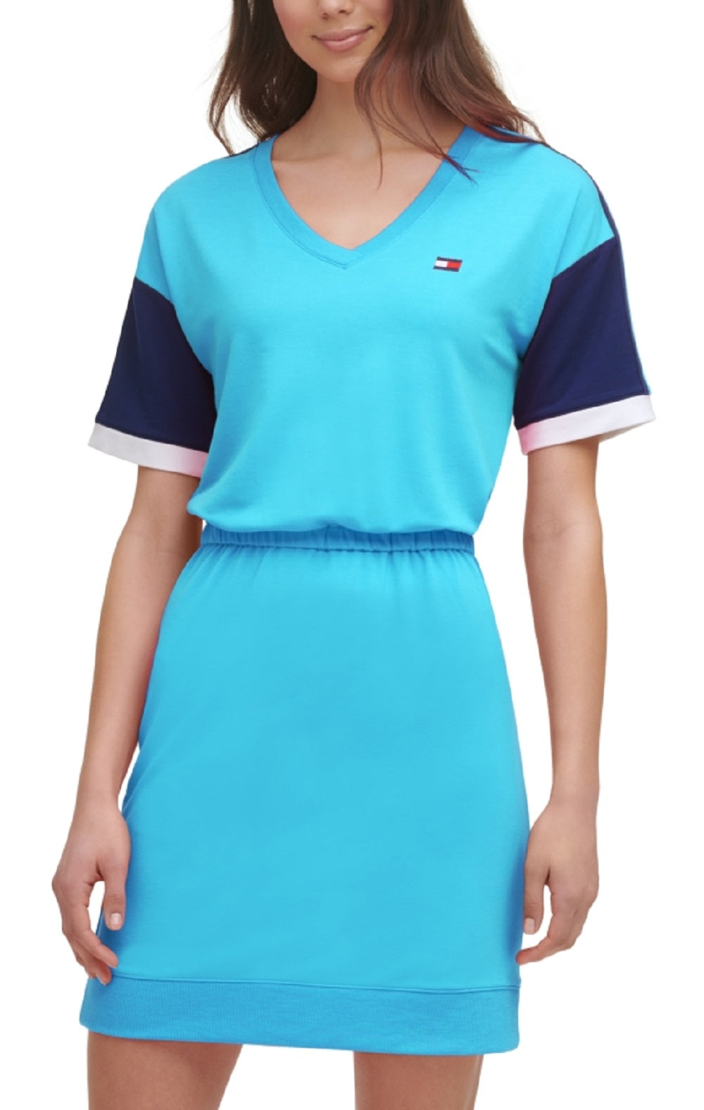 Tommy Hilfiger Women's Colorblocked Dress Blue Size X-Large