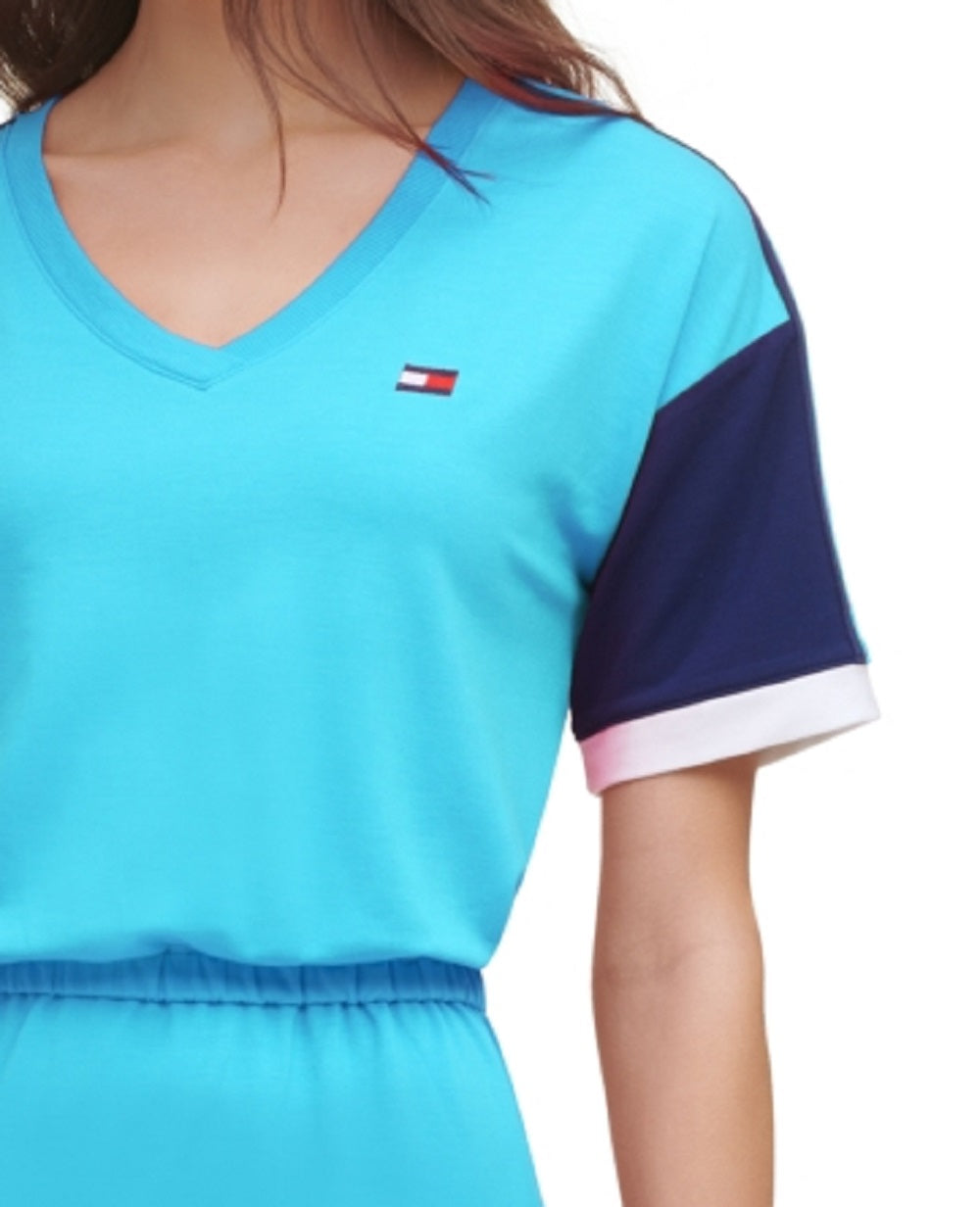 Tommy Hilfiger Women's Colorblocked Dress Blue Size X-Large