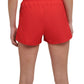 Tommy Hilfiger Women's Stretch Pocketed Interior Briefs Elastic Waist Logo Graphic Active Wear Shorts Red Size Small