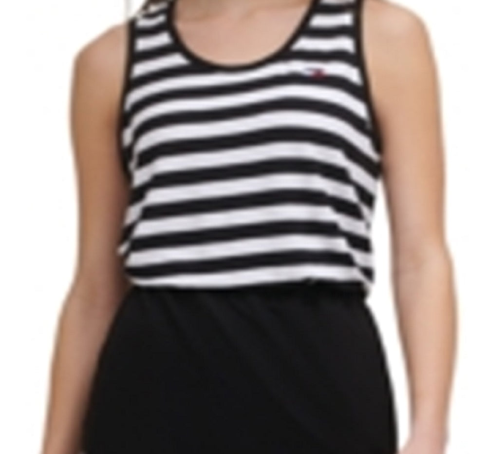 Tommy Hilfiger Women's Striped Colorblock T-Shirt Dress Black Size Medium