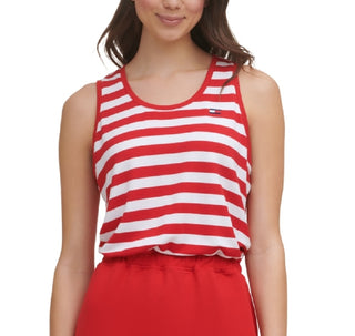 Tommy Hilfiger Women's Striped Colorblocked Dress Red Size Medium