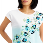 Tommy Hilfiger Women's Clover Print Ombre T-Shirt Blue Size Medium