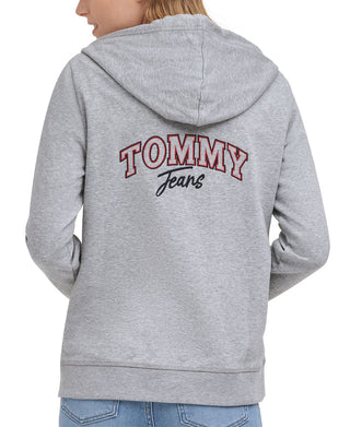 Tommy Jeans Women's Logo Zip Hoodie Gray Size XX-Small