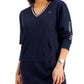Tommy Jeans Women's V Neck Sweatshirt Dress Blue Size Small