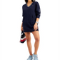 Tommy Jeans Women's V Neck Sweatshirt Dress Blue Size Small