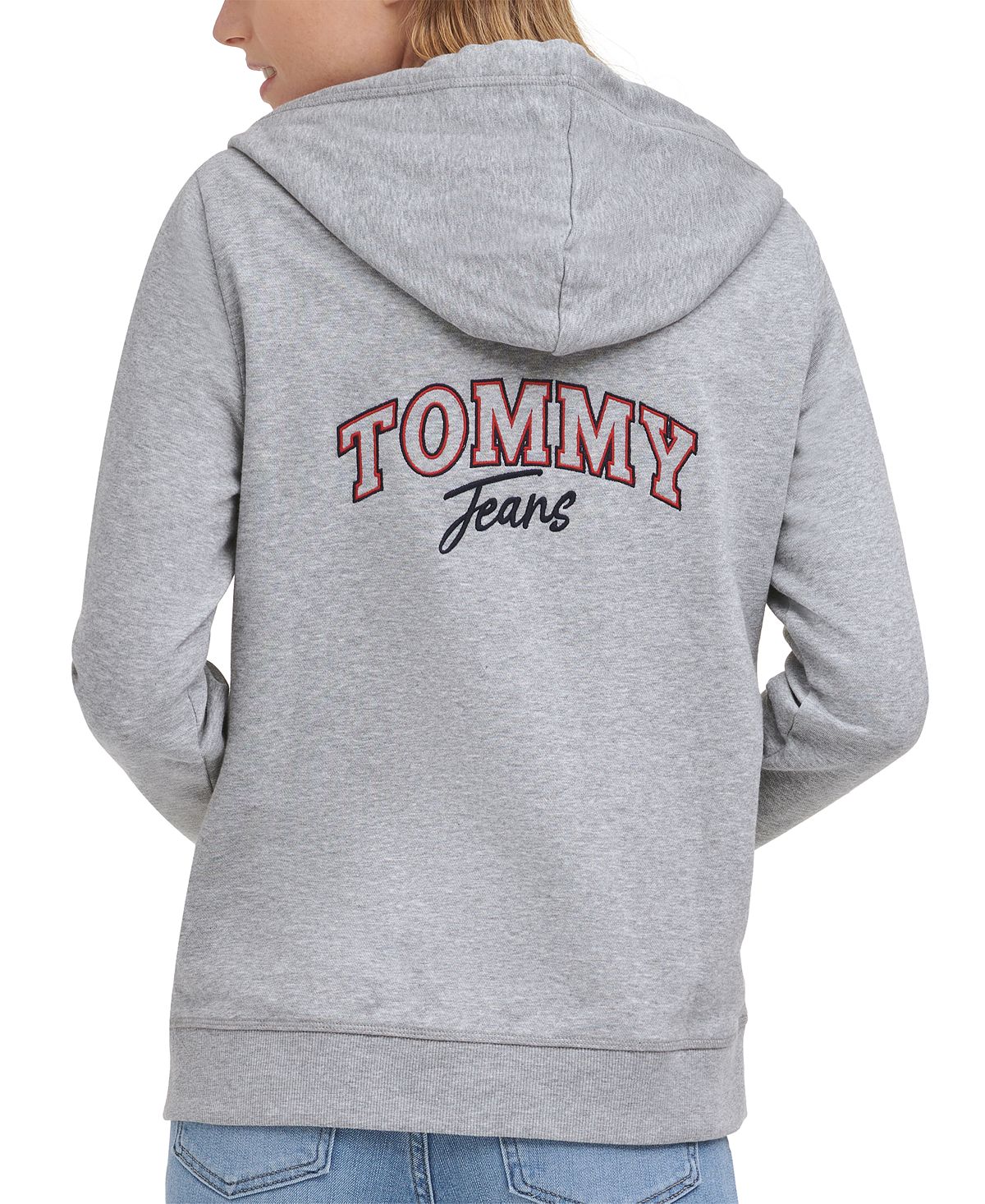 Tommy Jeans Women's Logo Zip Hoodie Gray Size X-Small