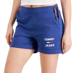 Tommy Jeans Women's Knit Logo Shorts Blue Size X-Large