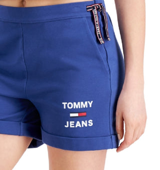 Tommy Jeans Women's Knit Logo Shorts Blue Size X-Large