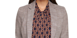 Tommy Hilfiger Women's Elbow Patch One Button Blazer Gray Size 6