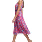Tommy Hilfiger Women's Floral Chiffon Belted Midi Dress Pink Size 2