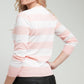 Tommy Hilfiger Women's Cotton Rugby Stripe Sweater Pink Size Large