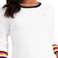 Tommy Hilfiger Women's Cotton Striped Cuff Top White Size Large