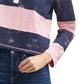 Tommy Jeans Women's Distressed Long Sleeve Cotton Polo Shirt Pink Size Large
