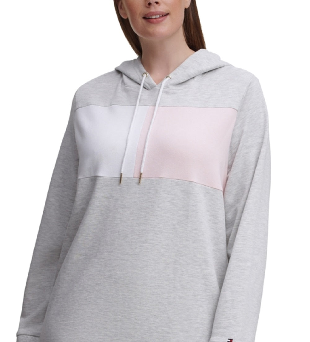 Tommy Hilfiger Women's Colorblocked Hoodie Dress Gray Size 0X