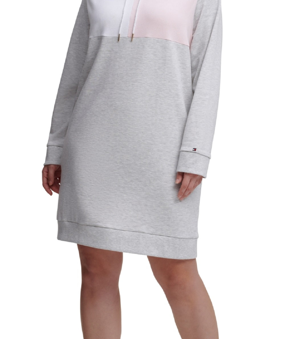 Tommy Hilfiger Women's Colorblocked Hoodie Dress Gray Size 1X