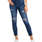 Tommy Jeans Women's Ripped Skinny Ankle Jeans Blue Size 27