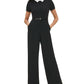 Tommy Hilfiger Women's Collared Belted Jumpsuit Black Size 12