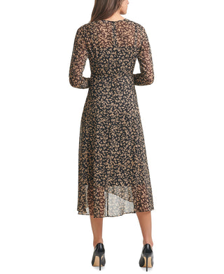 Tommy Hilfiger Women's Crossover Hem Midi Dress Black Size 8