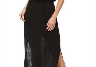 Michael Stars Tara Black Strapless Cotton Maxi Dress, Size XL