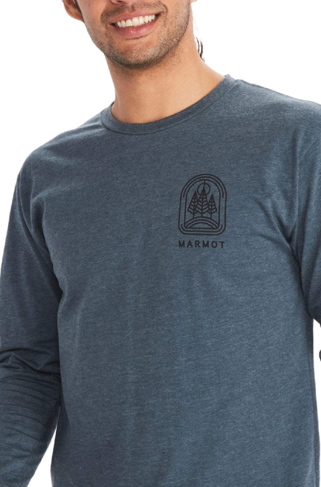 Marmot Men's Wilderness Guide Graphic Long Sleeve T-Shirt Blue Size Small