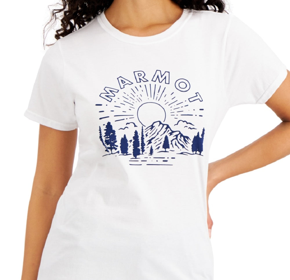 Marmot Women's Cotton Shine Graphic Print T-Shirt White Size Medium