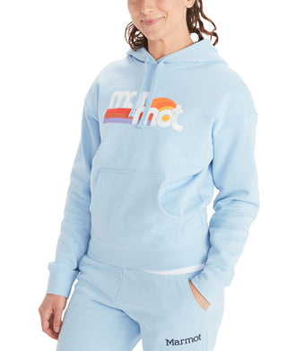 Marmot Women's Oceanside Graphic Print Hoodie Blue Size X-Large