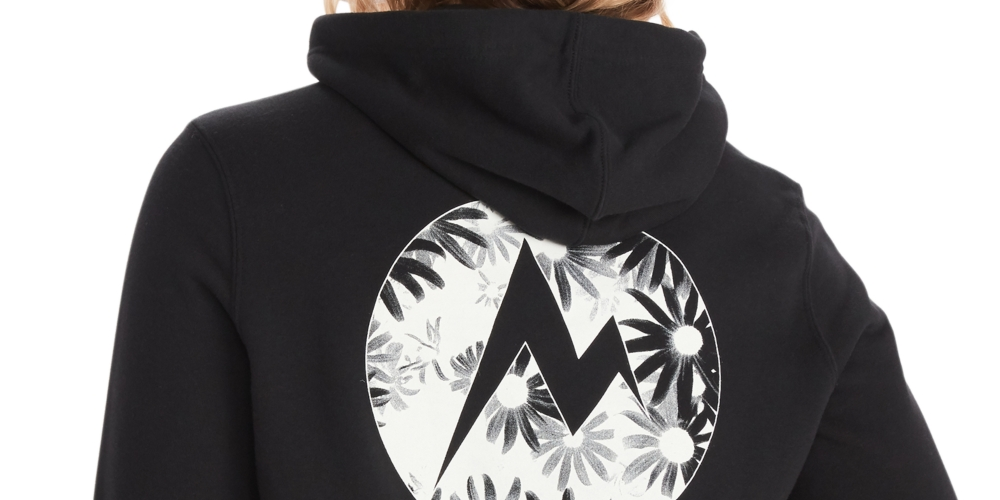 Marmot Women's Daisy Logo Graphic Midweight Pullover Hoodie Black Size Large