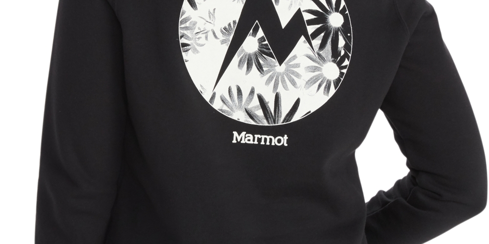Marmot Women's Daisy Logo Graphic Midweight Pullover Hoodie Black Size Large