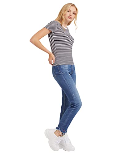 Guess Women's Baby Logo Short Sleeve T-Shirt Gray Size Large