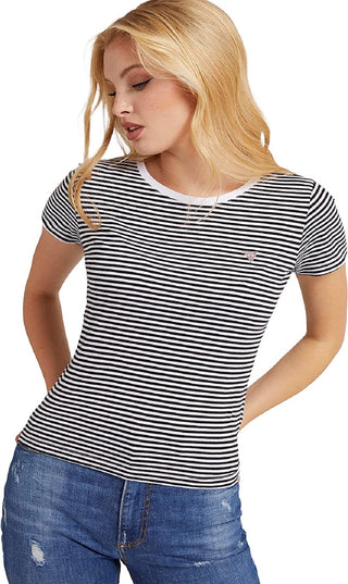 Guess Women's Baby Logo Short Sleeve T-Shirt Gray Size Large