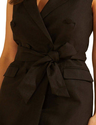 GUESS Women's Double Breasted Sleeveless Dress Black Size Large